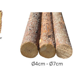 RAFTER MED BARK L220*Ø4-7CM