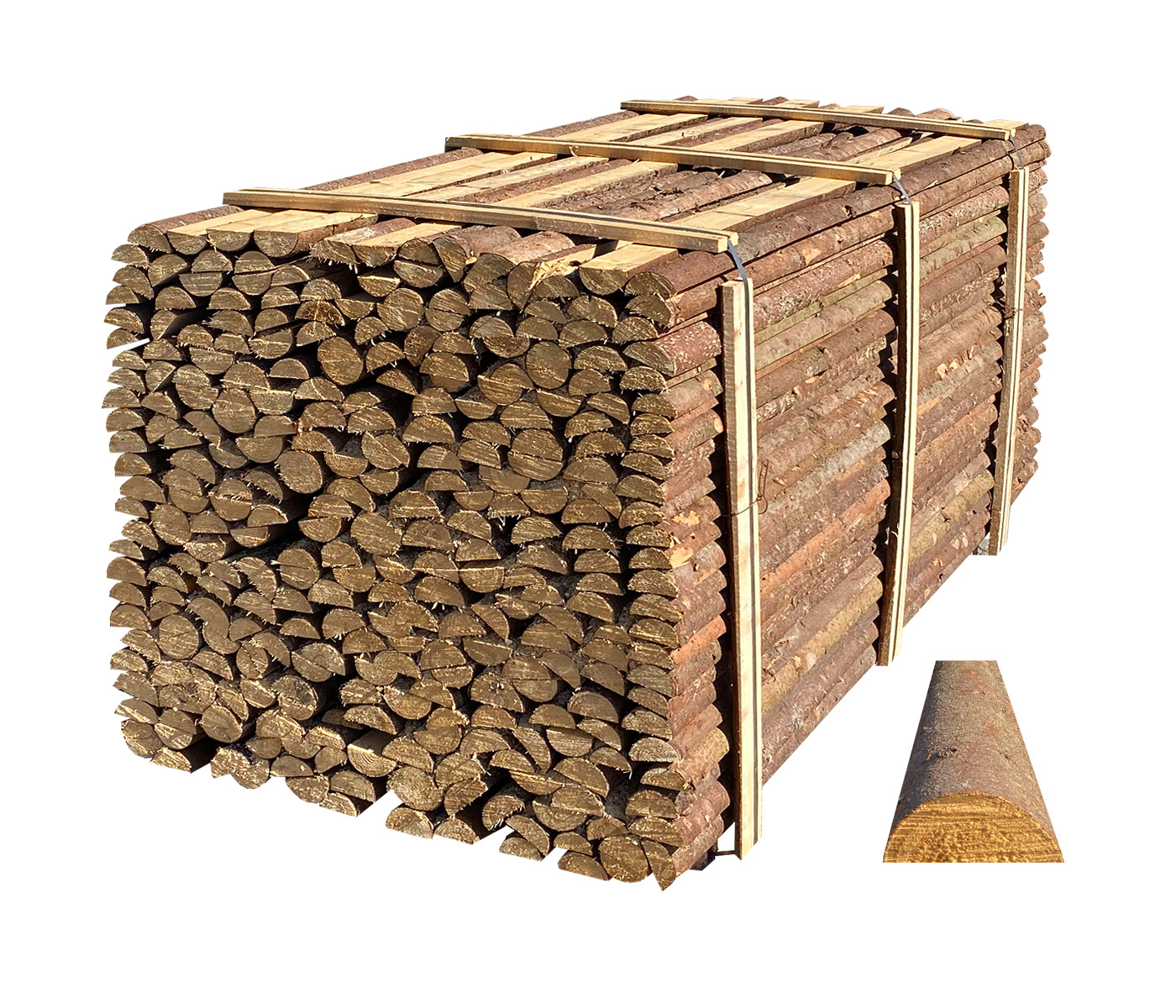 HALVE RAFTER MED BARK L220*Ø6-10CM