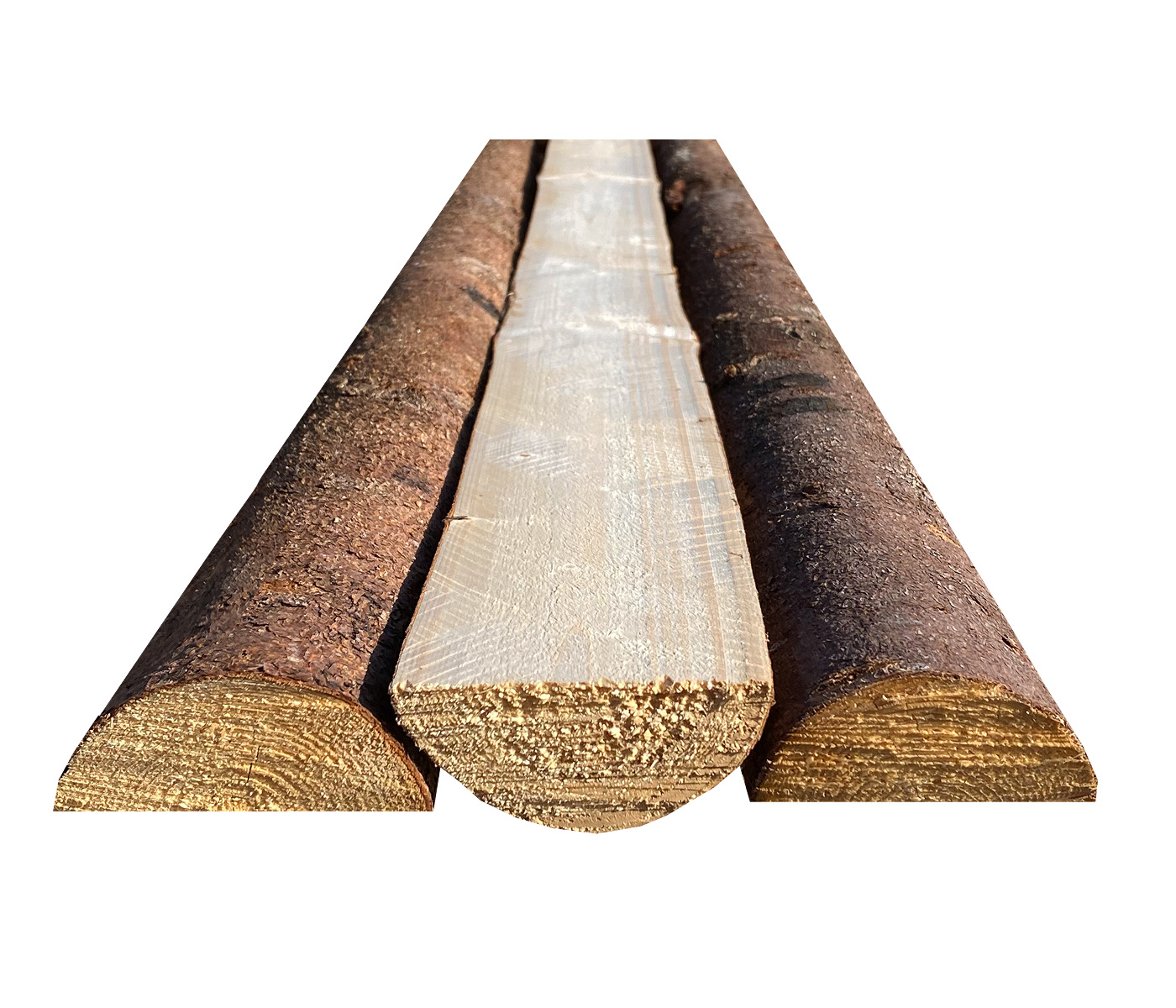 HALVE RAFTER MED BARK L220*Ø6-10CM