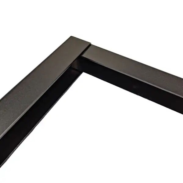 U-skinne top/bund, sort pulverlakeret stål,