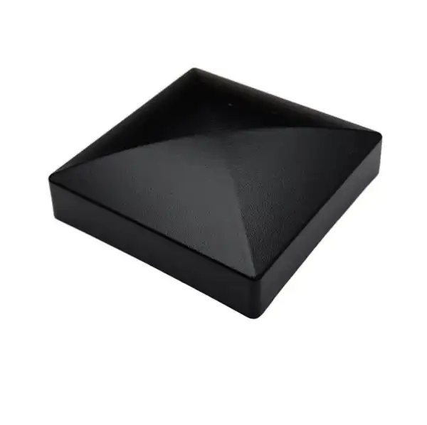 Stolpetop aluminium 80×80 mm, sort pulverlakeret overflade